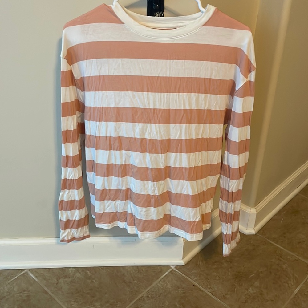 A New Day striped pink and white long sleeve